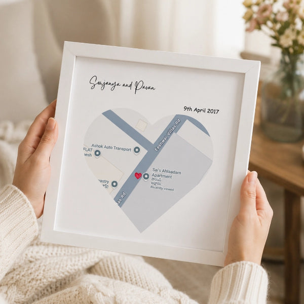 The Beginning of Us Personalized Heart Map Frame