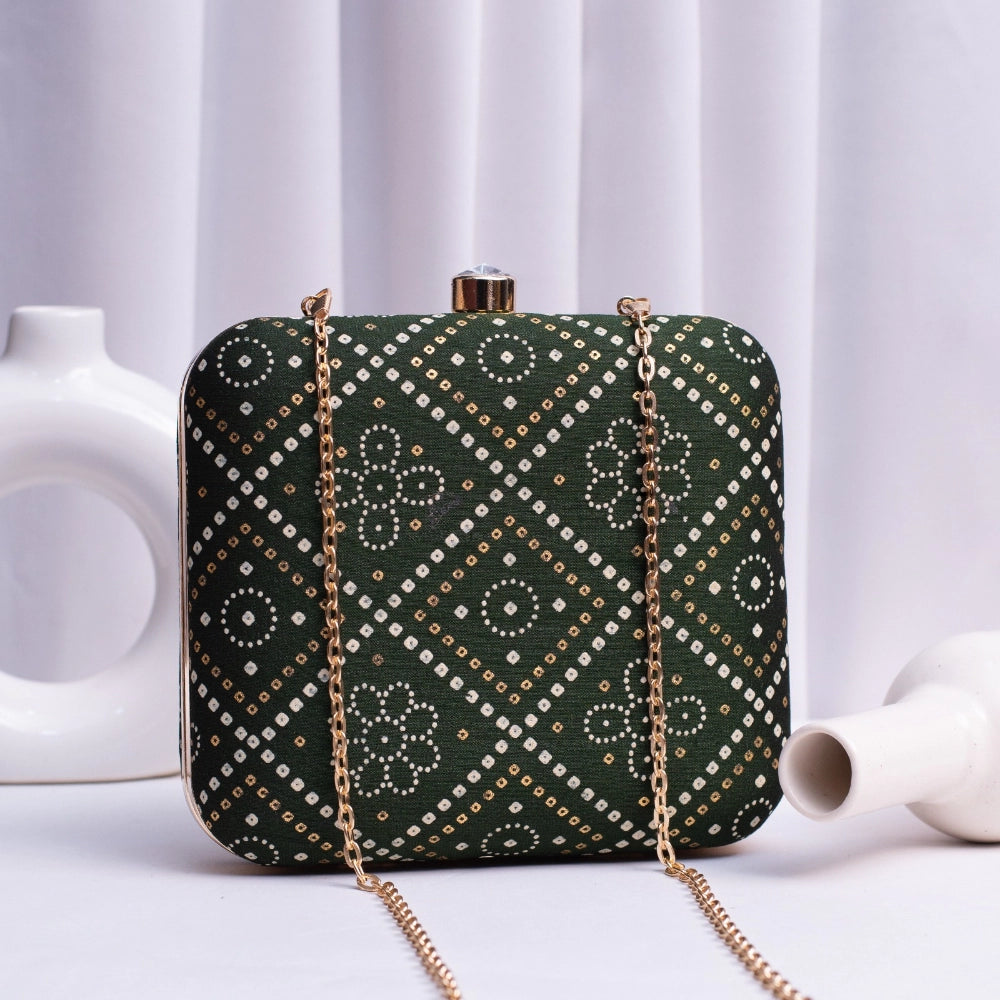 Bandhani Printed Clutch