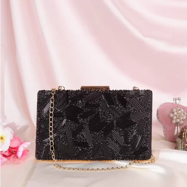 Beaded Glam Rectangular Clutch
