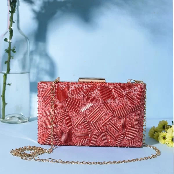 Beaded Glam Rectangular Clutch