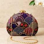 Black Sequin Embellished Dshape Clutch