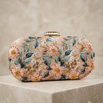 Blush Blossom Highlight Embroidered Clutch