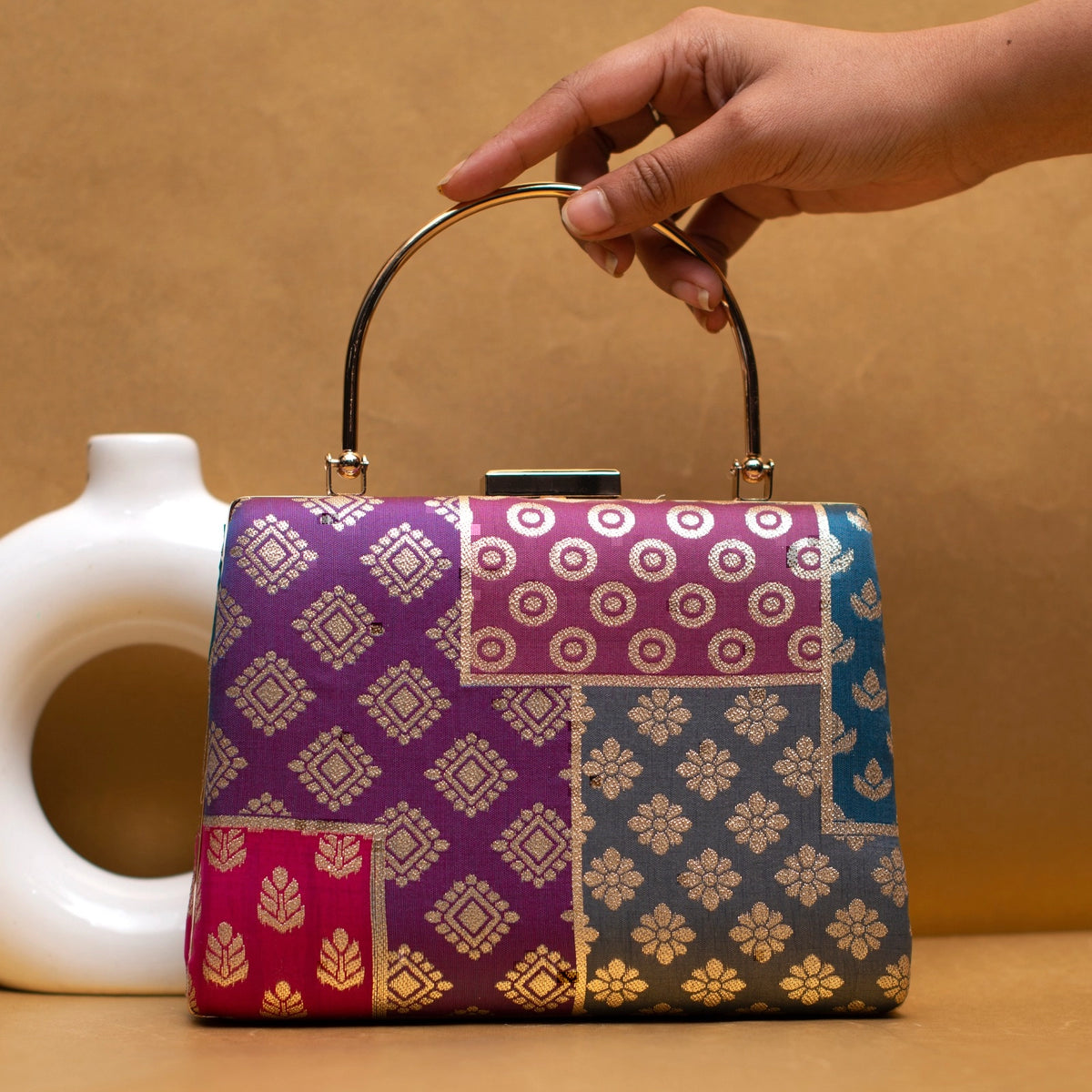 Brocade Handle Clutch