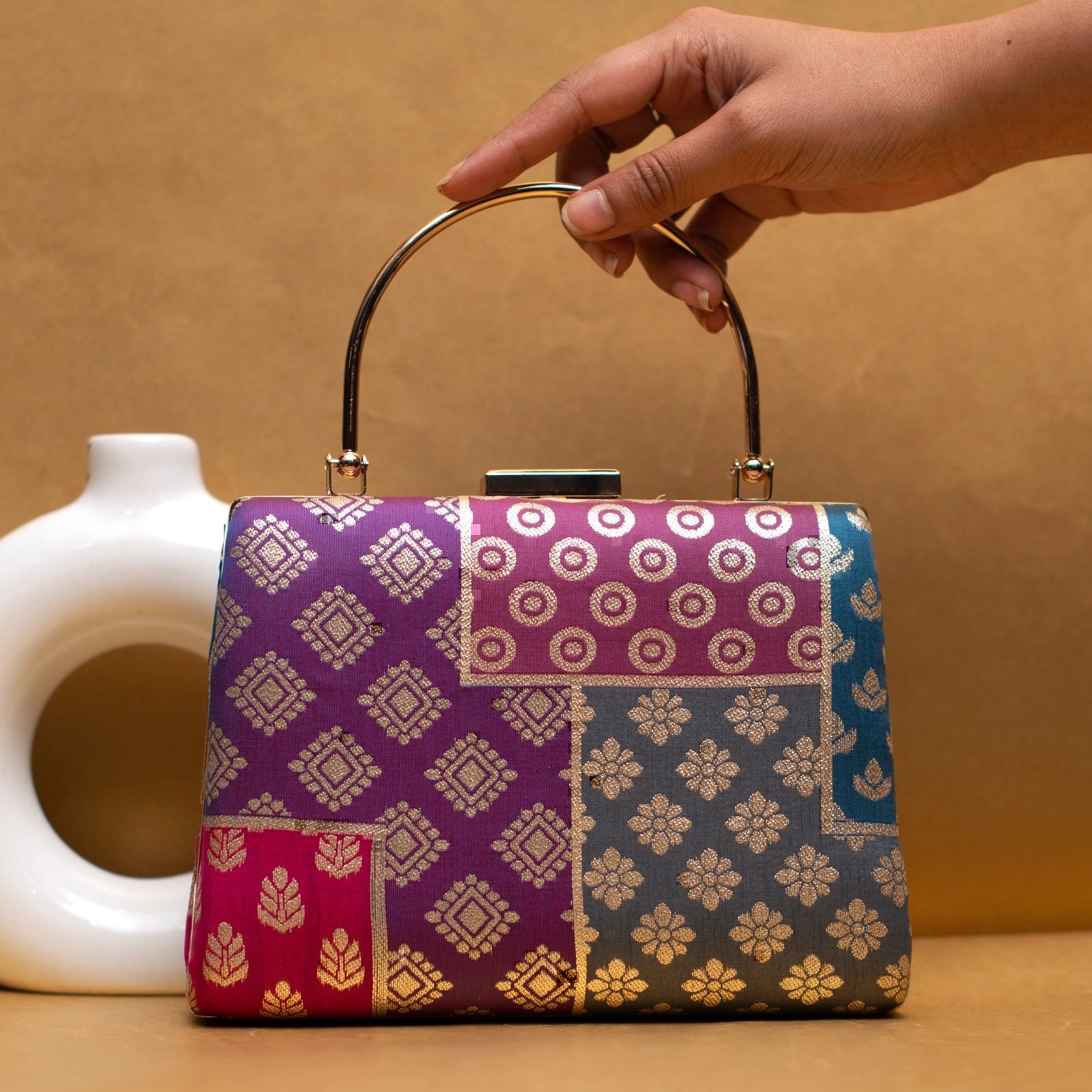 Brocade Handle Clutch
