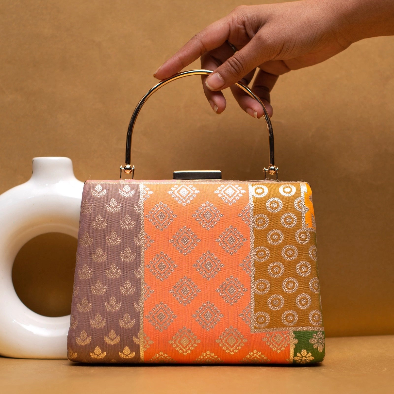 Brocade Handle Clutch