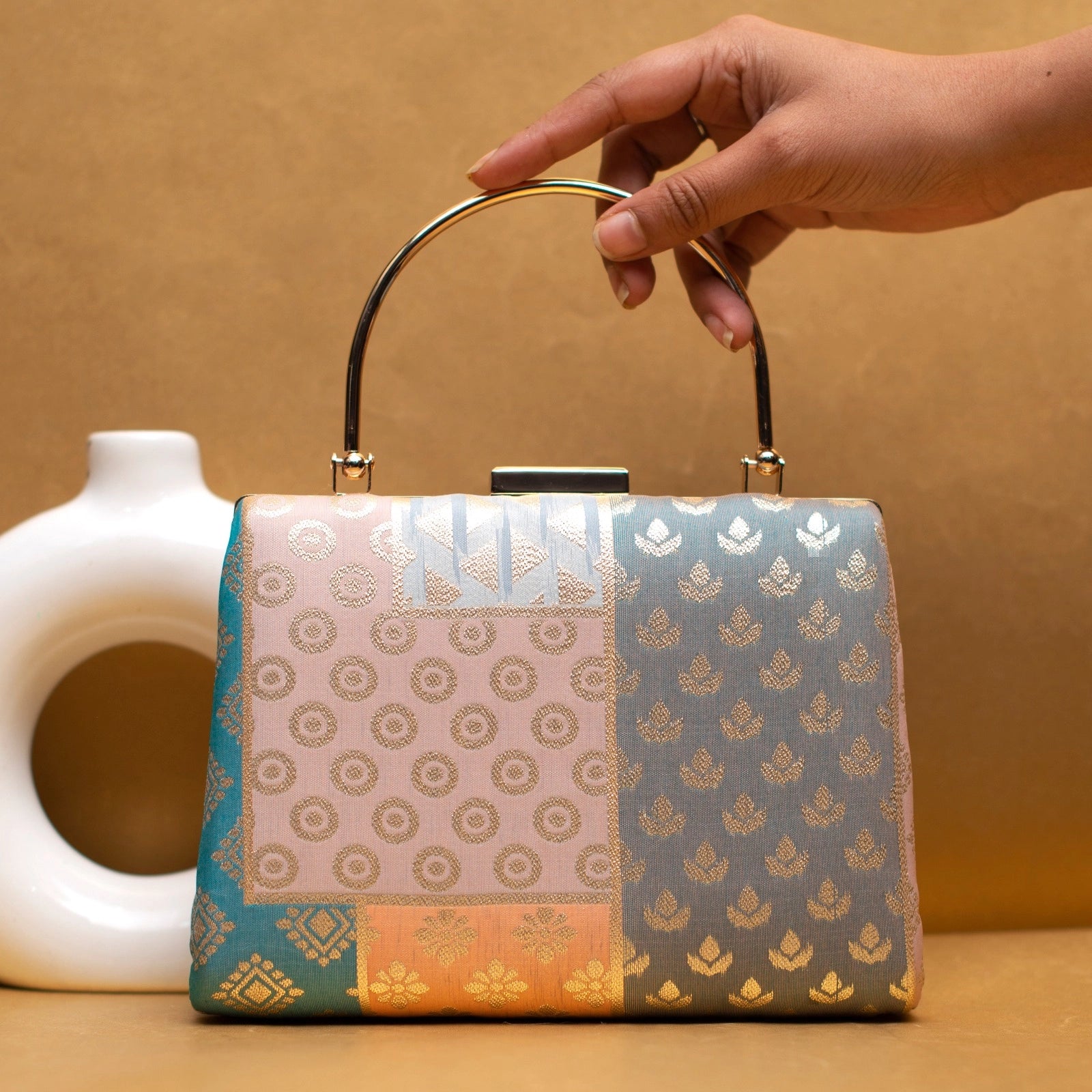 Brocade Handle Clutch