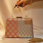 Brocade Multicolor Handle Clutch