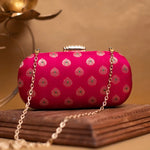 Brocade Silk Capsule Clutch