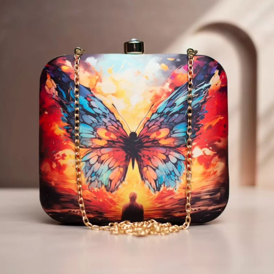 Butterfly Dreams Printed Clutch