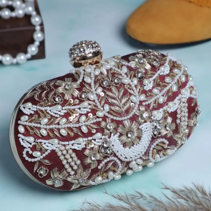 Capsule Embroidery Clutch