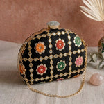 Classy Embroidery DShape Clutch