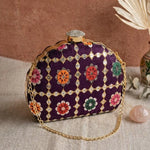 Classy Embroidery DShape Clutch