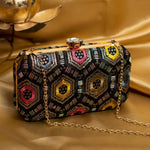 Colorful Threadwork Boxy Clutch
