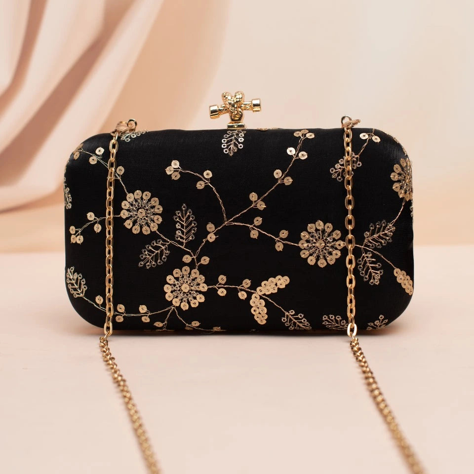 Daisy Embroidery Designer Clutch