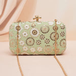 Daisy Embroidery Designer Clutch