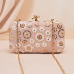 Daisy Embroidery Designer Clutch