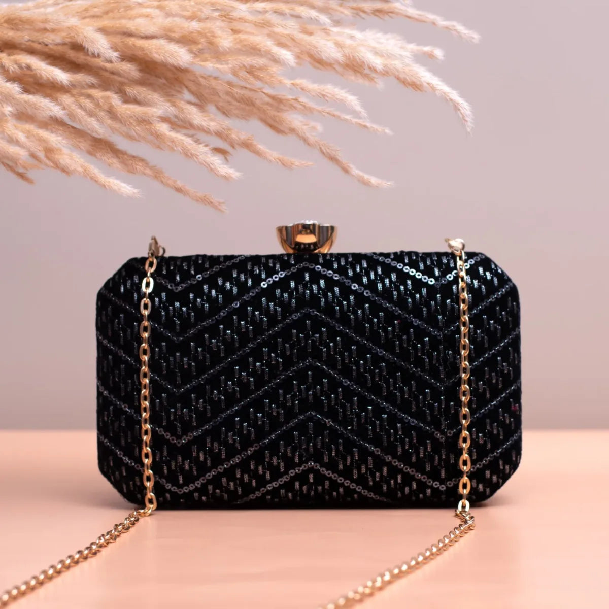 Dazzling Sequin Box Clutch