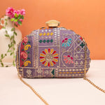Designer Embroidery DShape Clutch