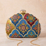 Designer Embroidery DShape Clutch