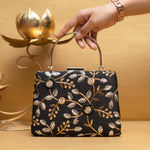Embellished Bloom Handle Clutch