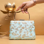 Embellished Bloom Handle Clutch