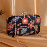 Embroidered Floral Designer Clutch