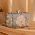 Embroidered Floral Designer Clutch