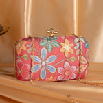 Embroidered Floral Designer Clutch