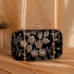Embroidered Floral Designer Clutch