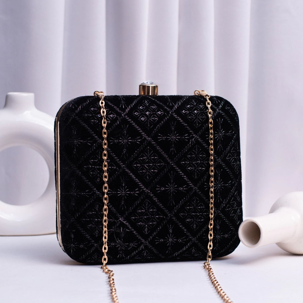 Embroidered Grace Fabric Clutch