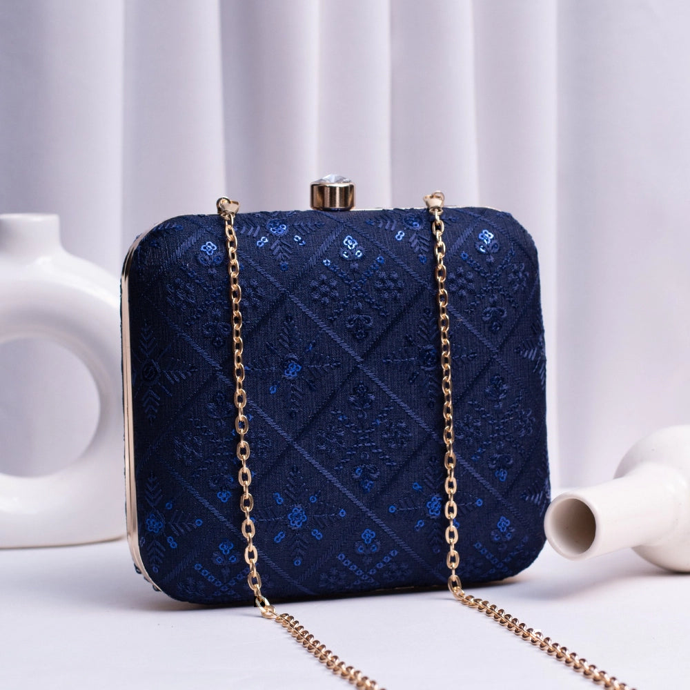 Embroidered Grace Fabric Clutch