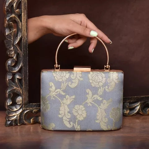 Floral Ethnic Handle Clutch
