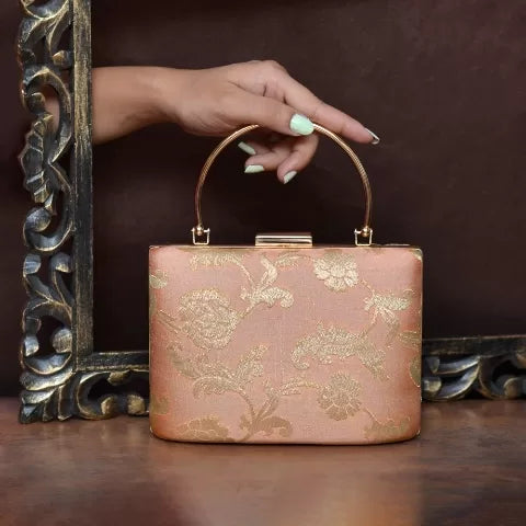 Floral Ethnic Handle Clutch
