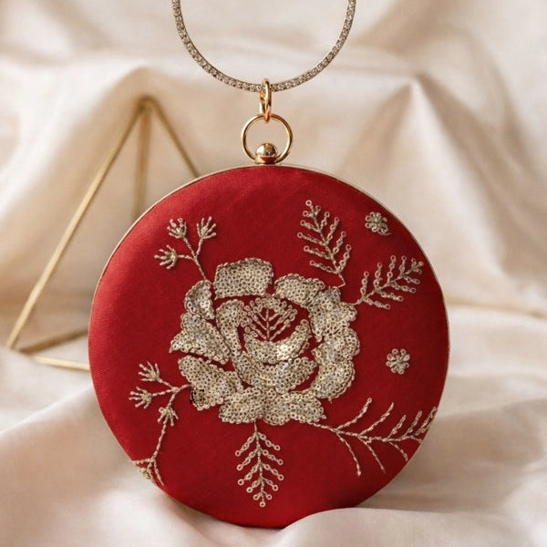 Floral Sequins Bangle Clutch
