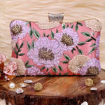 Floral Stitchwork Highlight Clutch