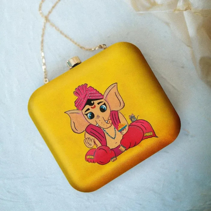 Ganesha Print BoxClutch