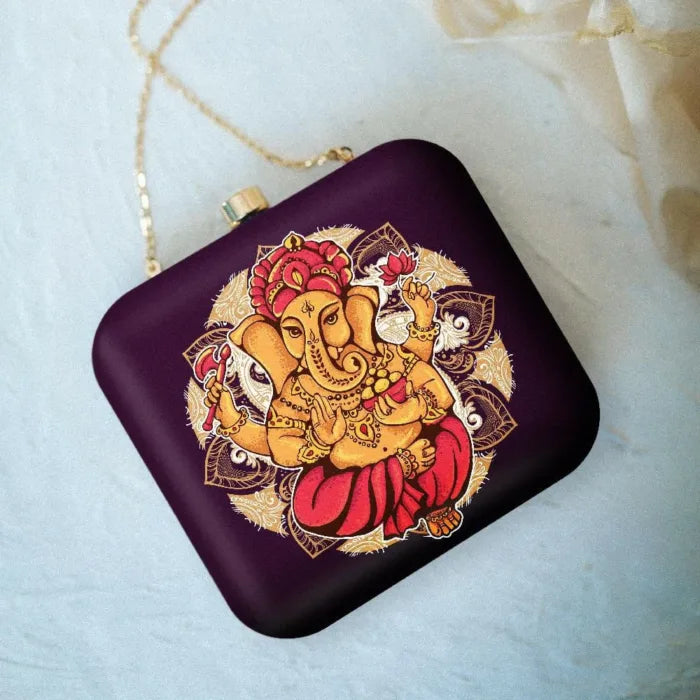 Ganesha Print BoxClutch