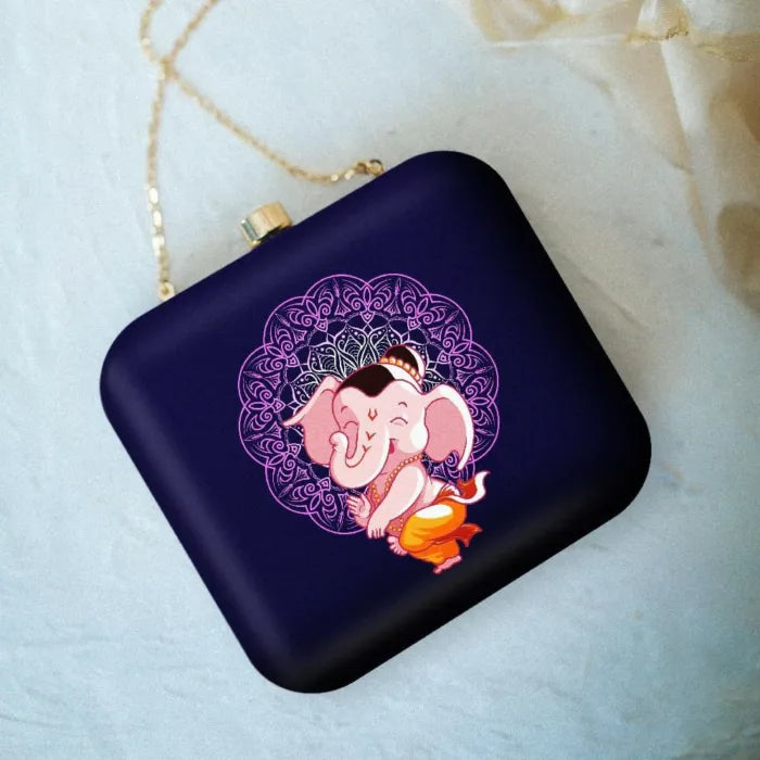 Ganesha Print BoxClutch