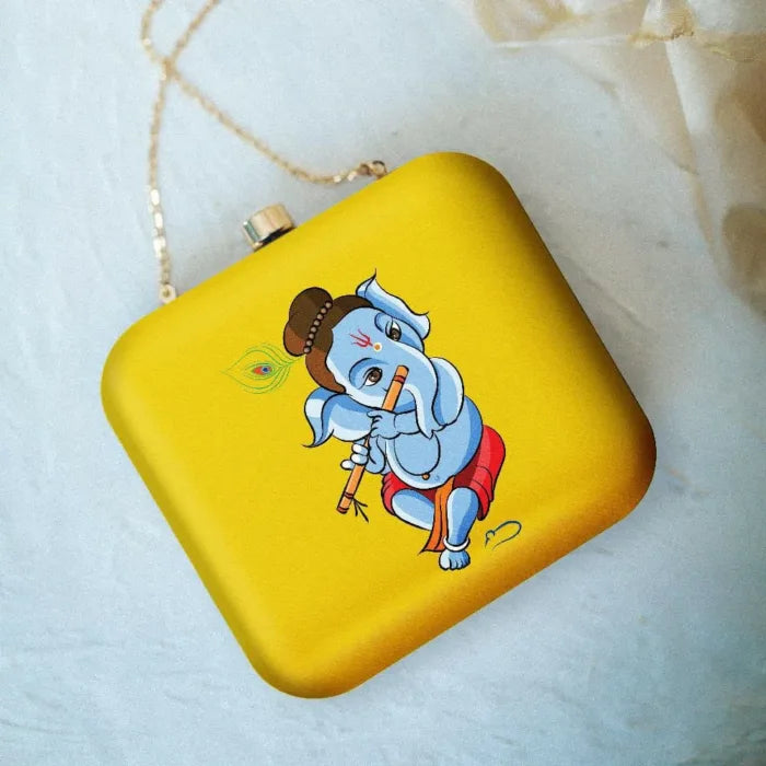 Ganesha Print BoxClutch