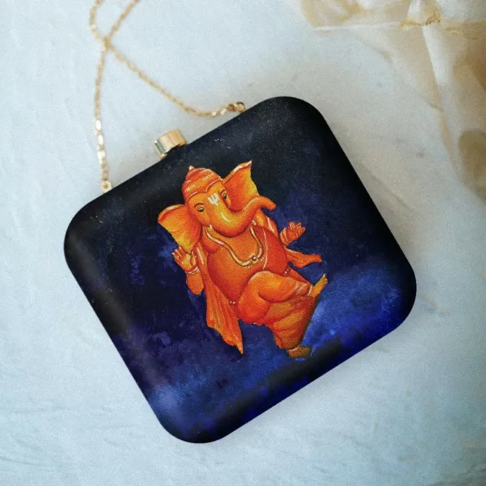 Ganesha Print BoxClutch