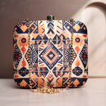 Geometric Abstract Printed Clutch