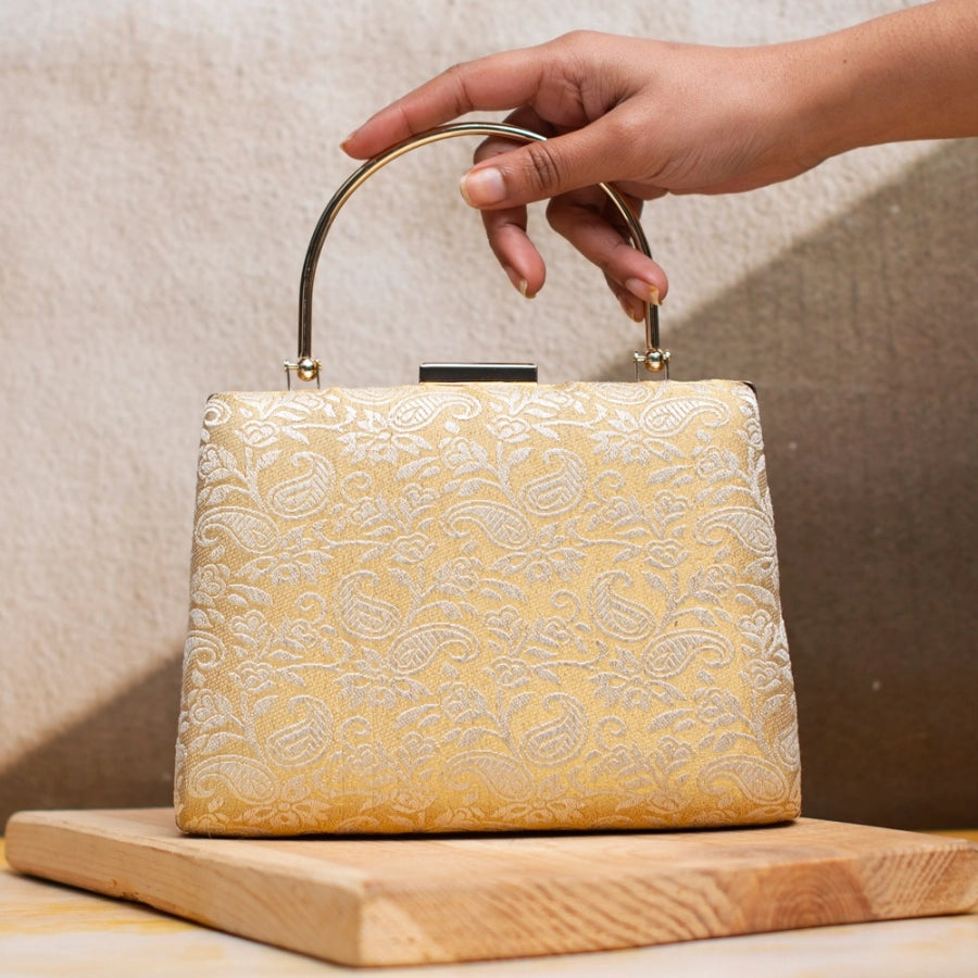 Golden Elegance Handle Clutch