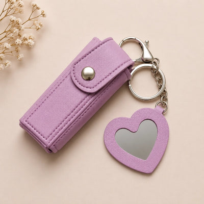Heart Mirror Lipstick Holder Keychain
