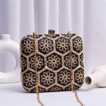 Hexa Gold Embroidery Clutch