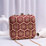 Hexa Gold Embroidery Clutch