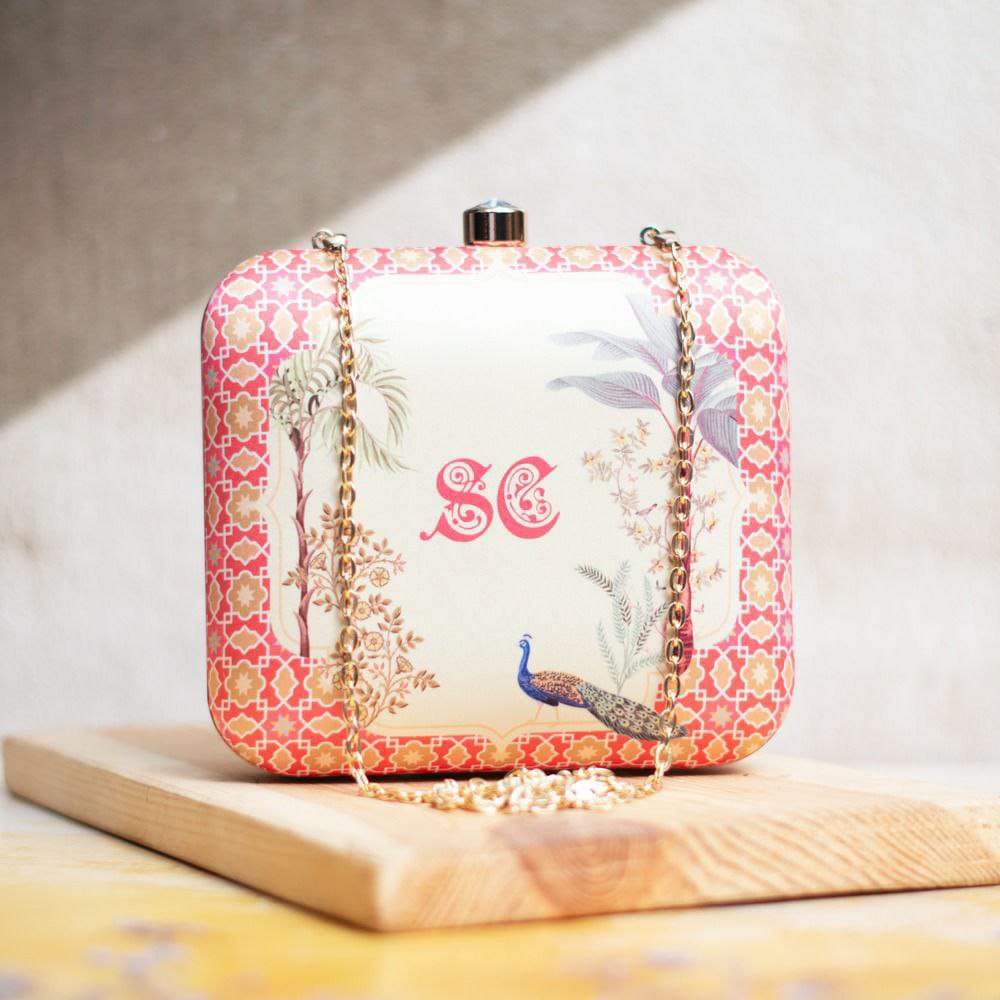 Initial Personalized Printed Clutch