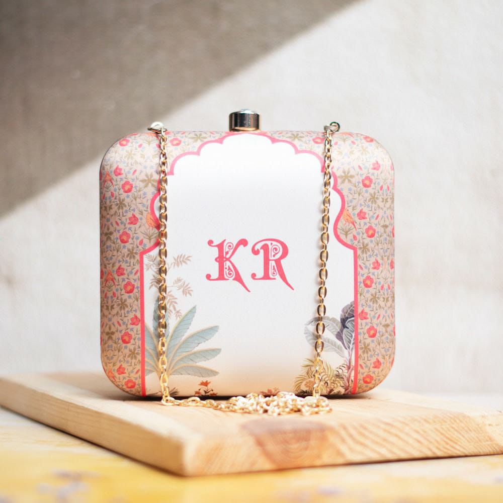 Initial Personalized Printed Clutch
