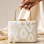 Ivory Luxe Handle Clutch