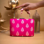 Leaflet Ethnic Handle Clutch