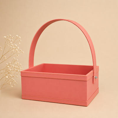 Leather Handle Gift Basket